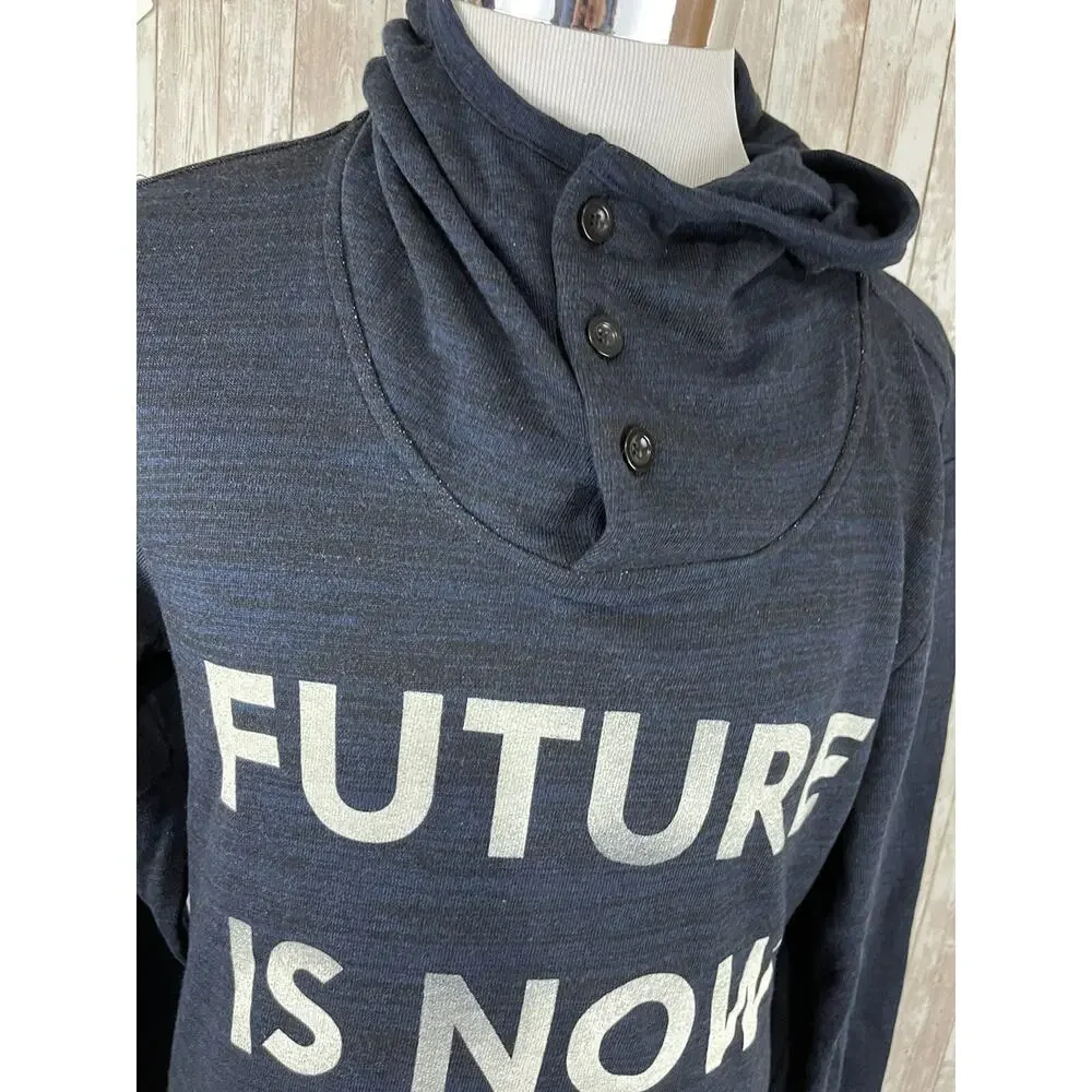 S.Oliver Hoodie Mens Small Sweater Pullover Blue Future Is Now Navy N154